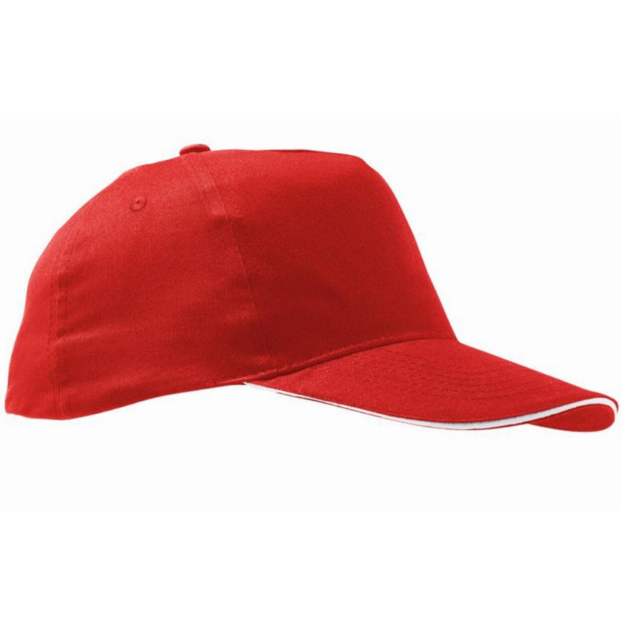 SOL'S Unisex Sunny 5 Panel Baseball Cap (Red/White)