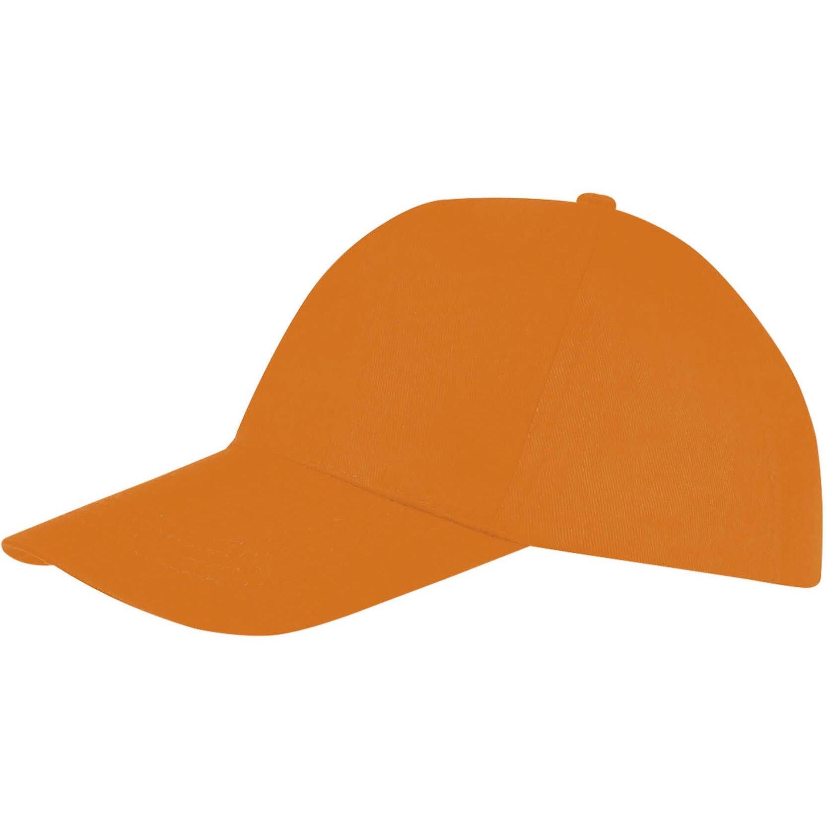Unisex Buzz 5 Panel Baseball Cap (Orange) 3/5