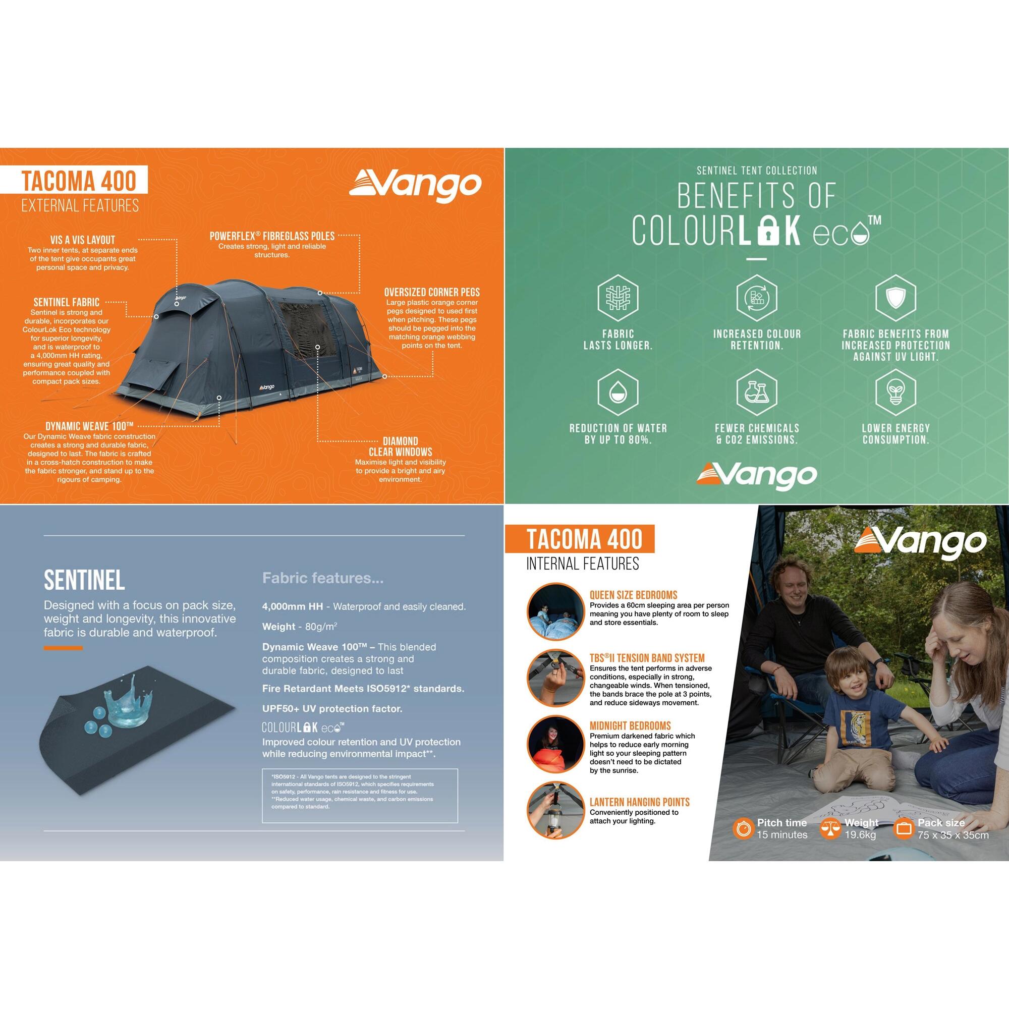 Vango Tacoma 400 Poled Tent Package 2/7
