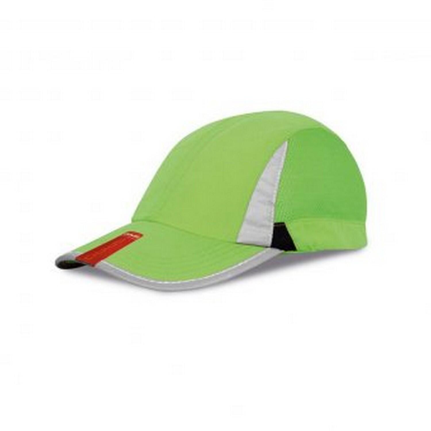 SPIRO Unisex 2 Panel Sport Baseball Cap (Lime/Black)