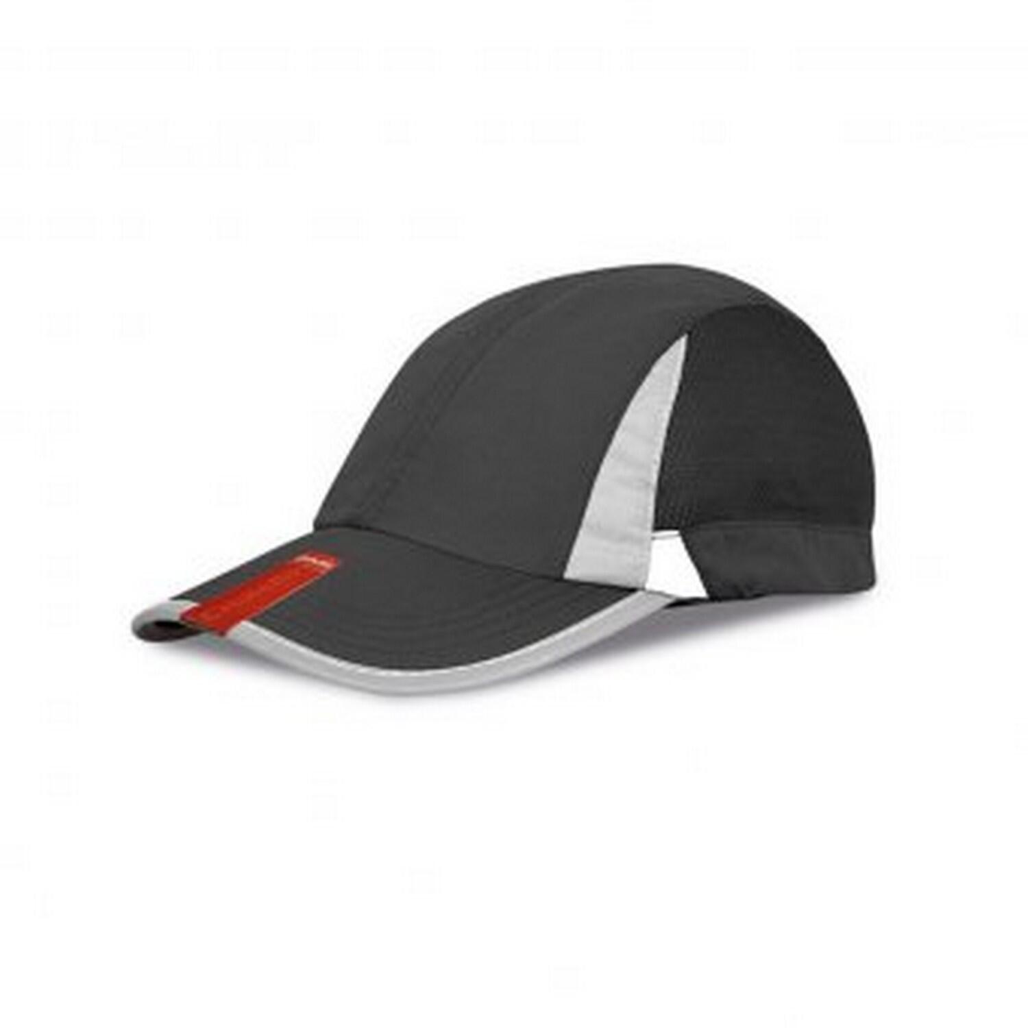 SPIRO Unisex 2 Panel Sport Baseball Cap (Black/White)