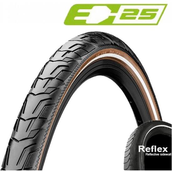 CONTINENTAL Conti Ride City 28x1 5/8x1 3/8 (37-622) czarny/brązowy odblaskowy