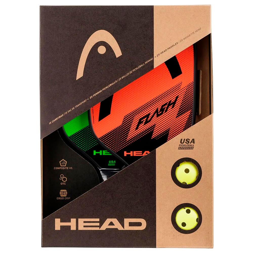 Head Flash 2 Player Pickleball Paddle Set Including Balls and Carrybag