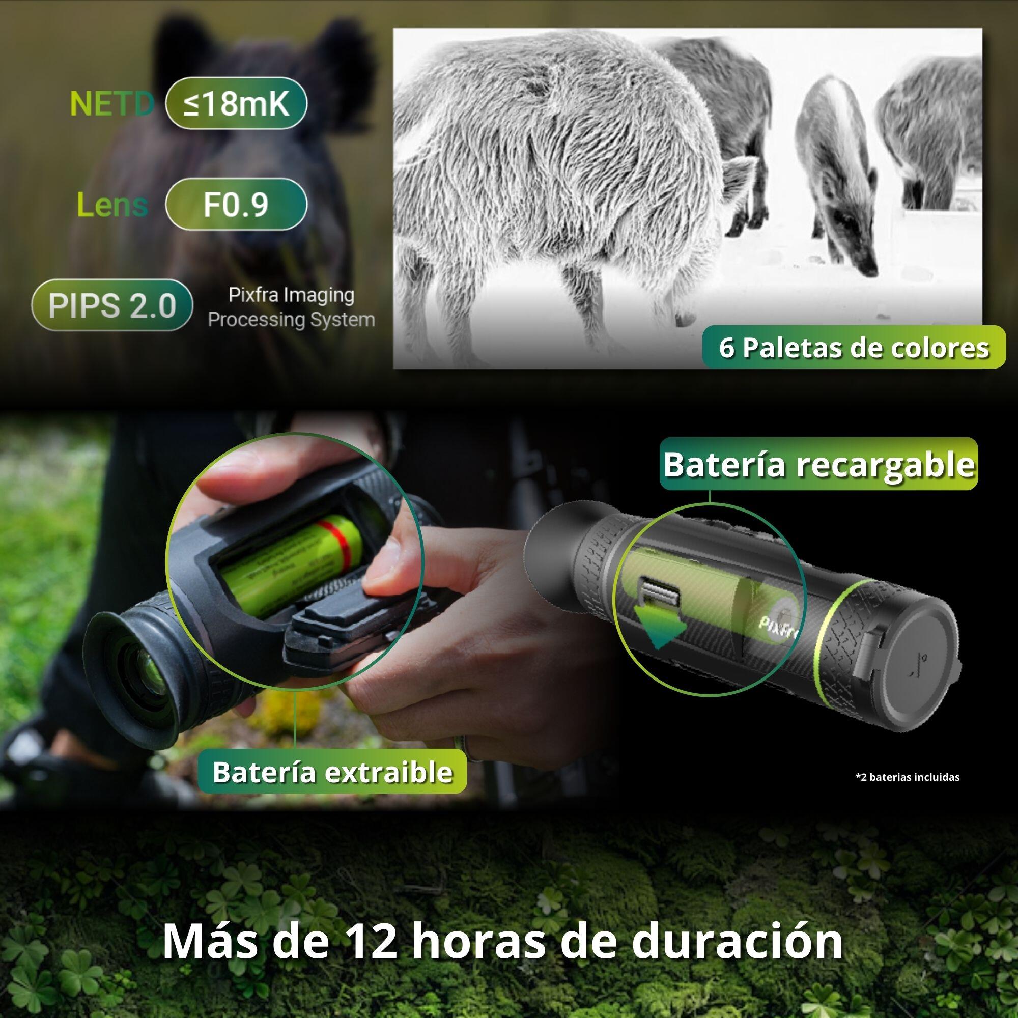 Monocular Térmico 50 mm - 2600 m PIXFRA Sirius S650 <18 mK OLED 1920 x 1080 4/7