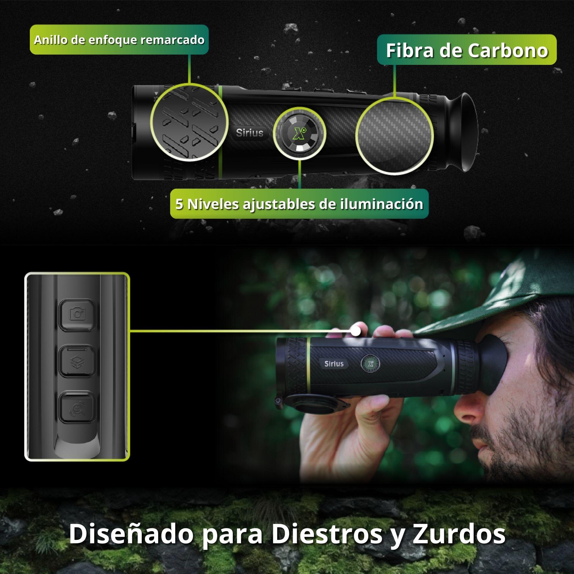 Monocular Térmico 50 mm - 2600 m PIXFRA Sirius S650 <18 mK OLED 1920 x 1080 5/7