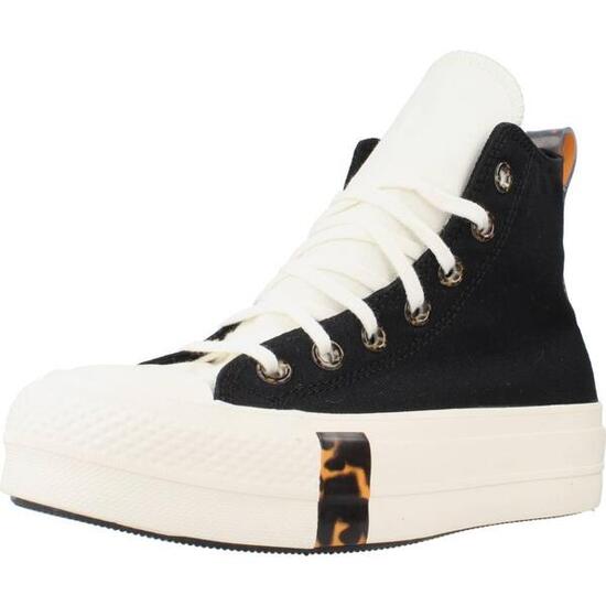 Baskets Converse Modèle Chuck Taylor All Star Lift Platform Tortoise Couleur Noi