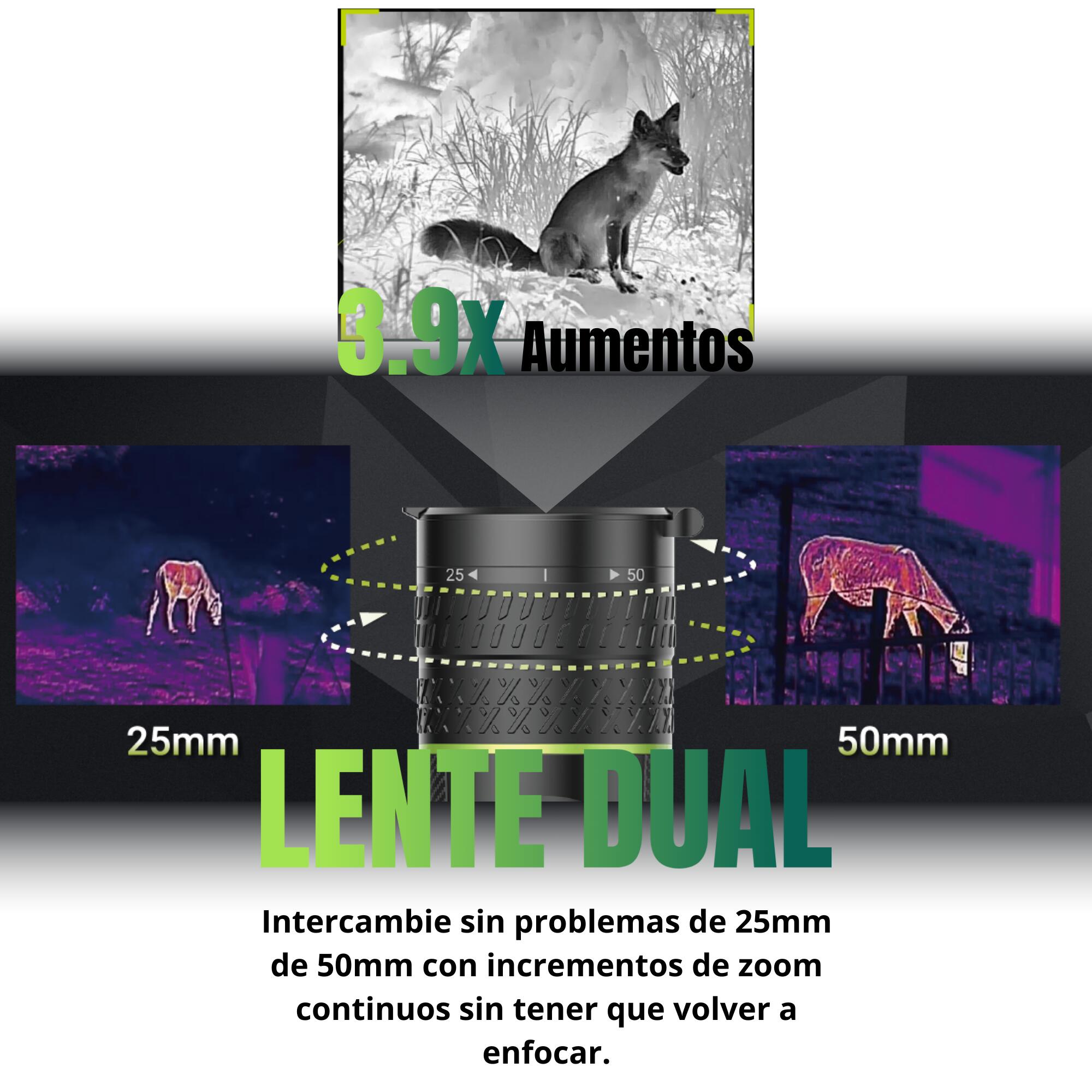Monocular Térmico 25-50 mm DUAL LENS - 2600 m PIXFRA Sirius S650D <18 mK OLED 3/8