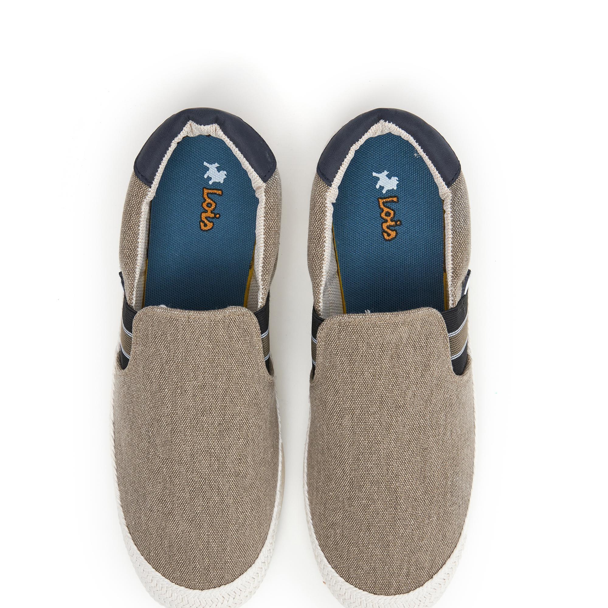 Zapatillas Caminar Hombre Lois 61389 Beige sin Cordones 4/5