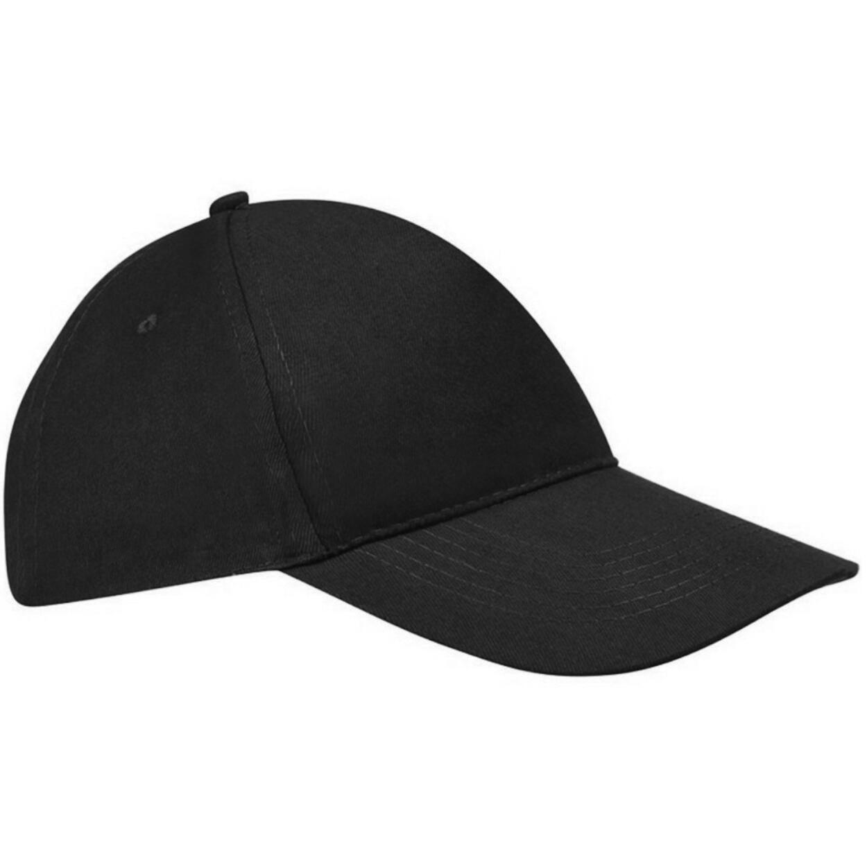 SOL'S Unisex Sunny 5 Panel Baseball Cap (Black)