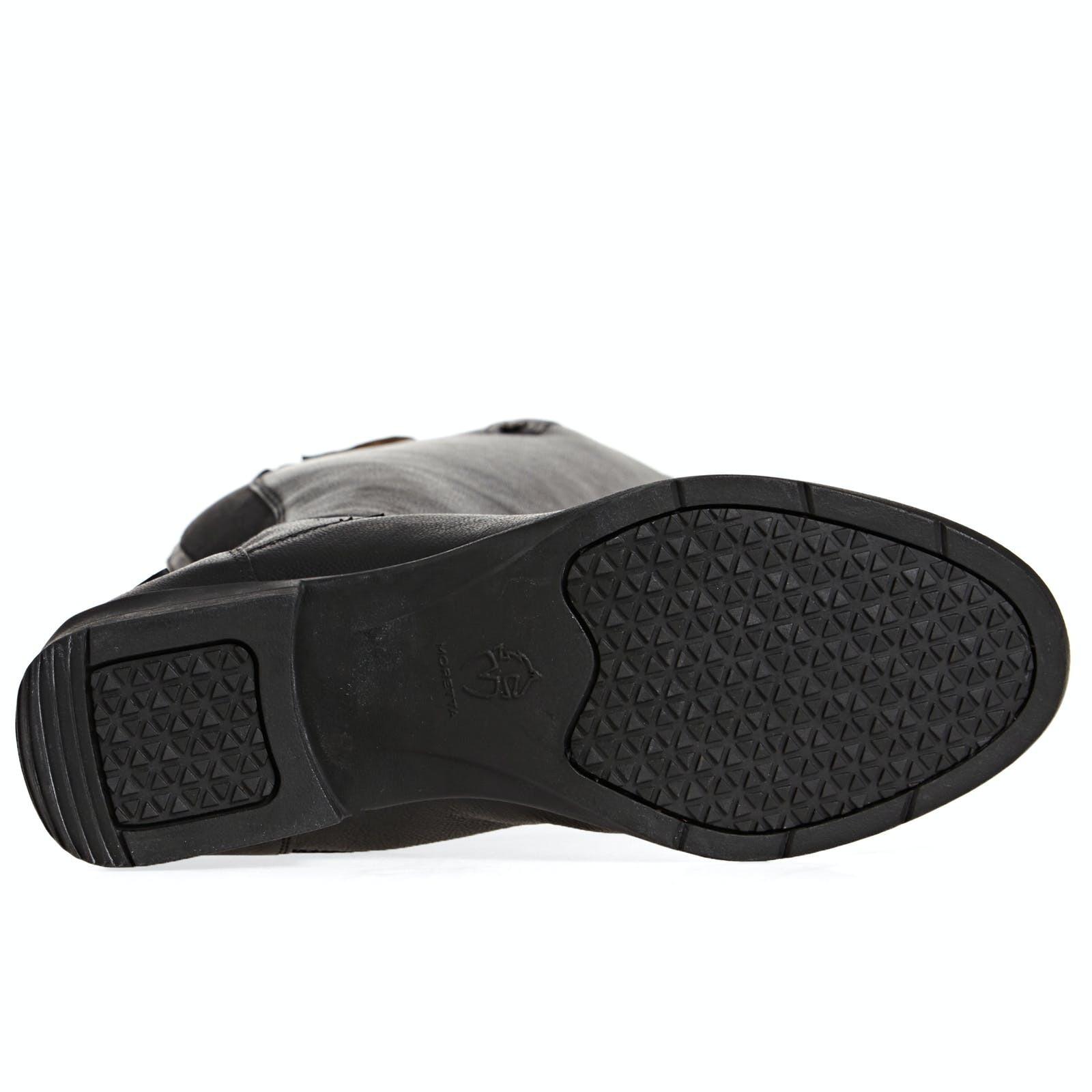 Lange Reitstiefel "Albina", Leder Damen Schwarz 4/7