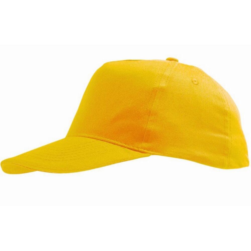 Unisex Sunny 5 Panel Baseball Cap (Gold) 3/5