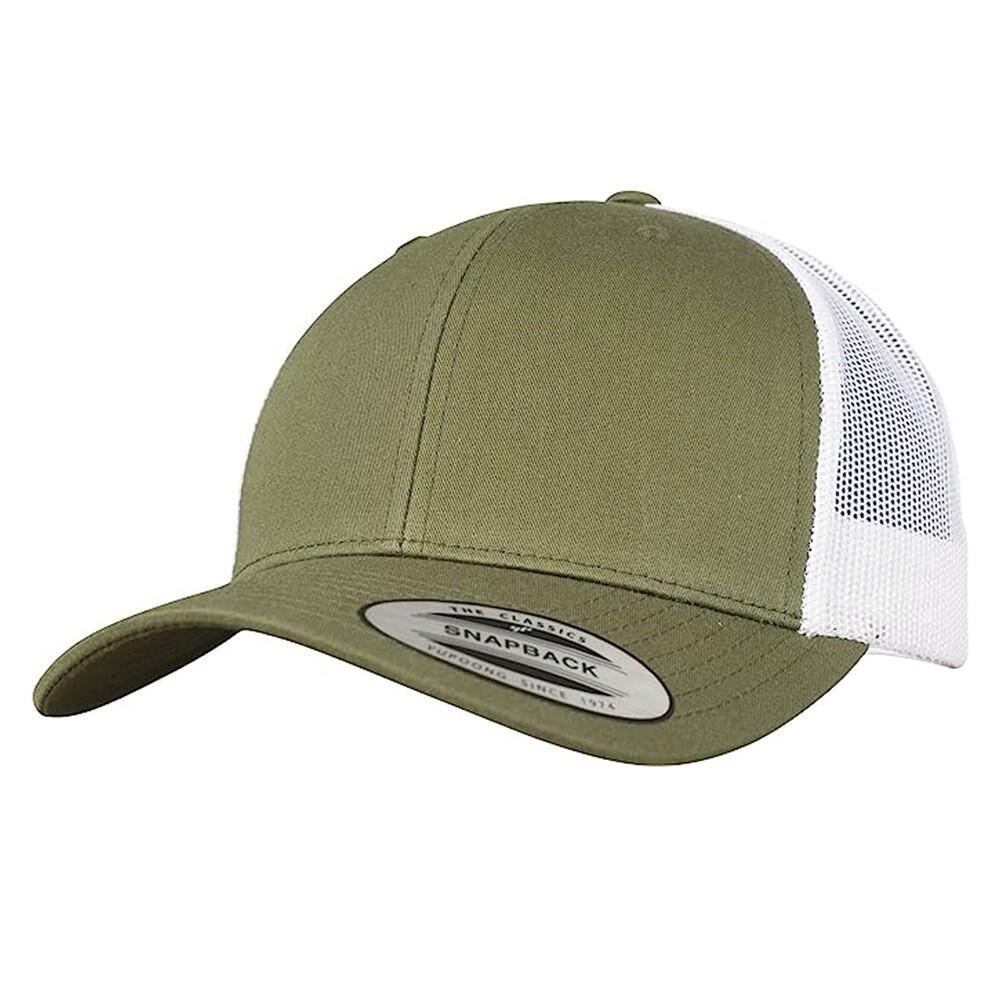 Casquette Trucker RETRO Adulte (Kaki Foncé / Blanc) 2/2