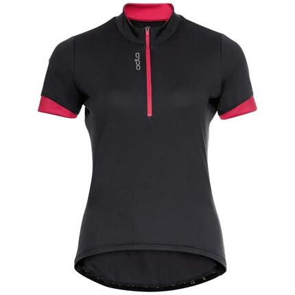 Odlo T-shirt femme 1/2 zip ESSENTIAL black paradise pink Taille S