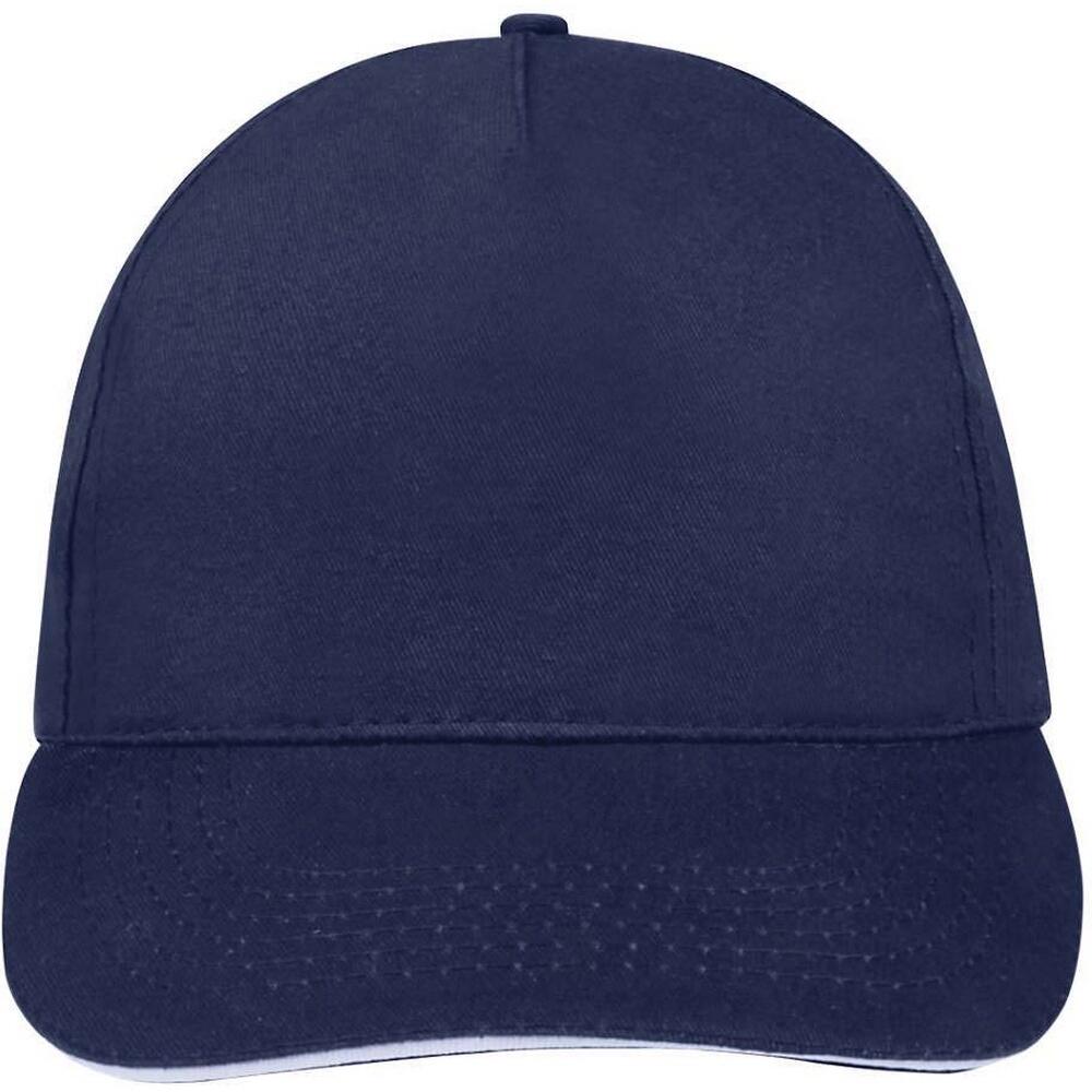 Unisex Sunny 5 Panel Baseball Cap (French Navy/White) 4/5