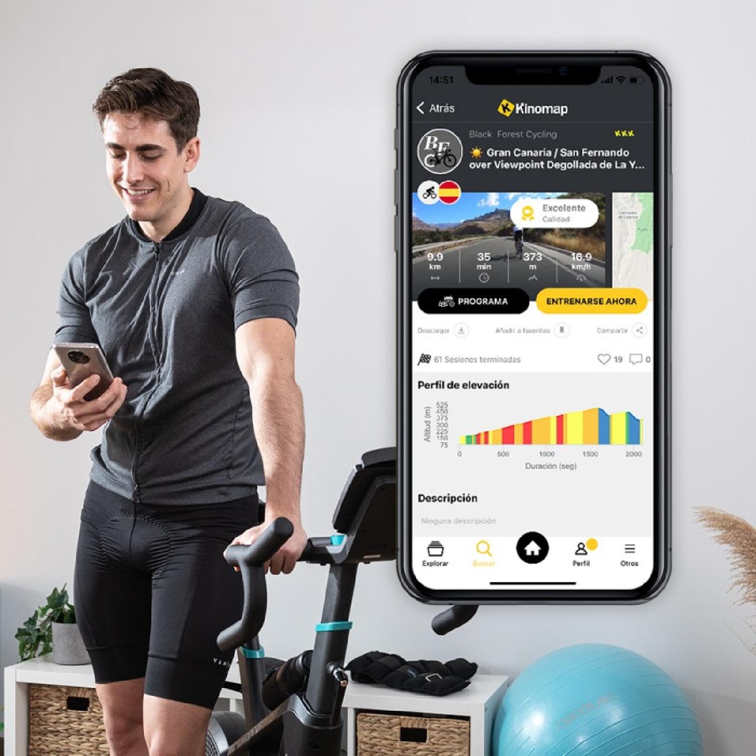 Cecotec Bicicleta Estática de Resistencia de Aire y Magnética DrumFit Indoor Eol 3/7