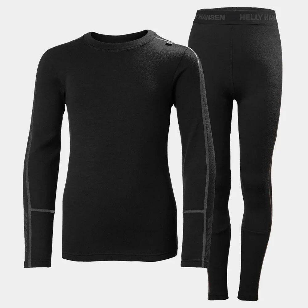 Helly Hansen Junior LIFA Merino Midweight Baselayer Set Black
