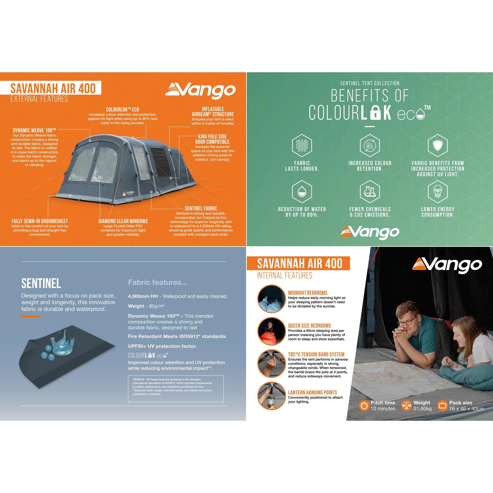 Namiot kempingowy 4 osobowy Vango Savannah Air 400 Package 2/7