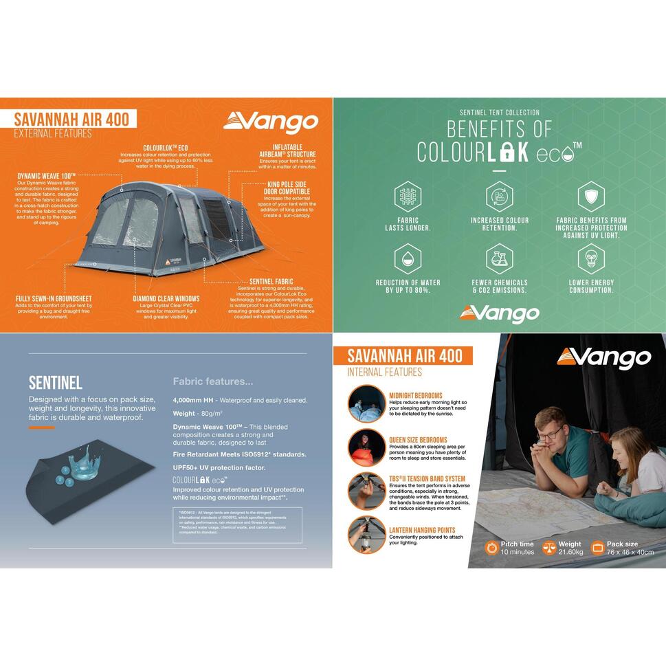 Namiot kempingowy 4 osobowy Vango Savannah Air 400 Package