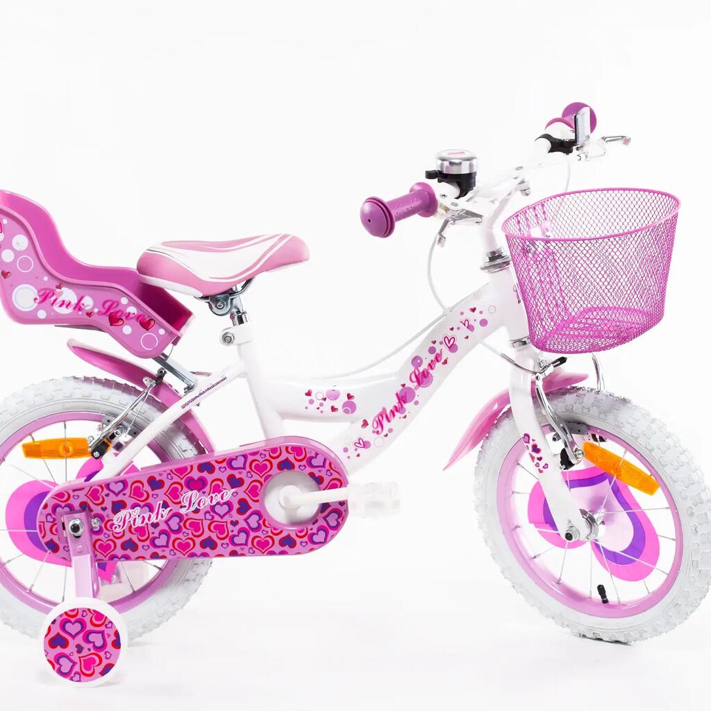 SCH Pink Love 12" girls' bicycle with accessories