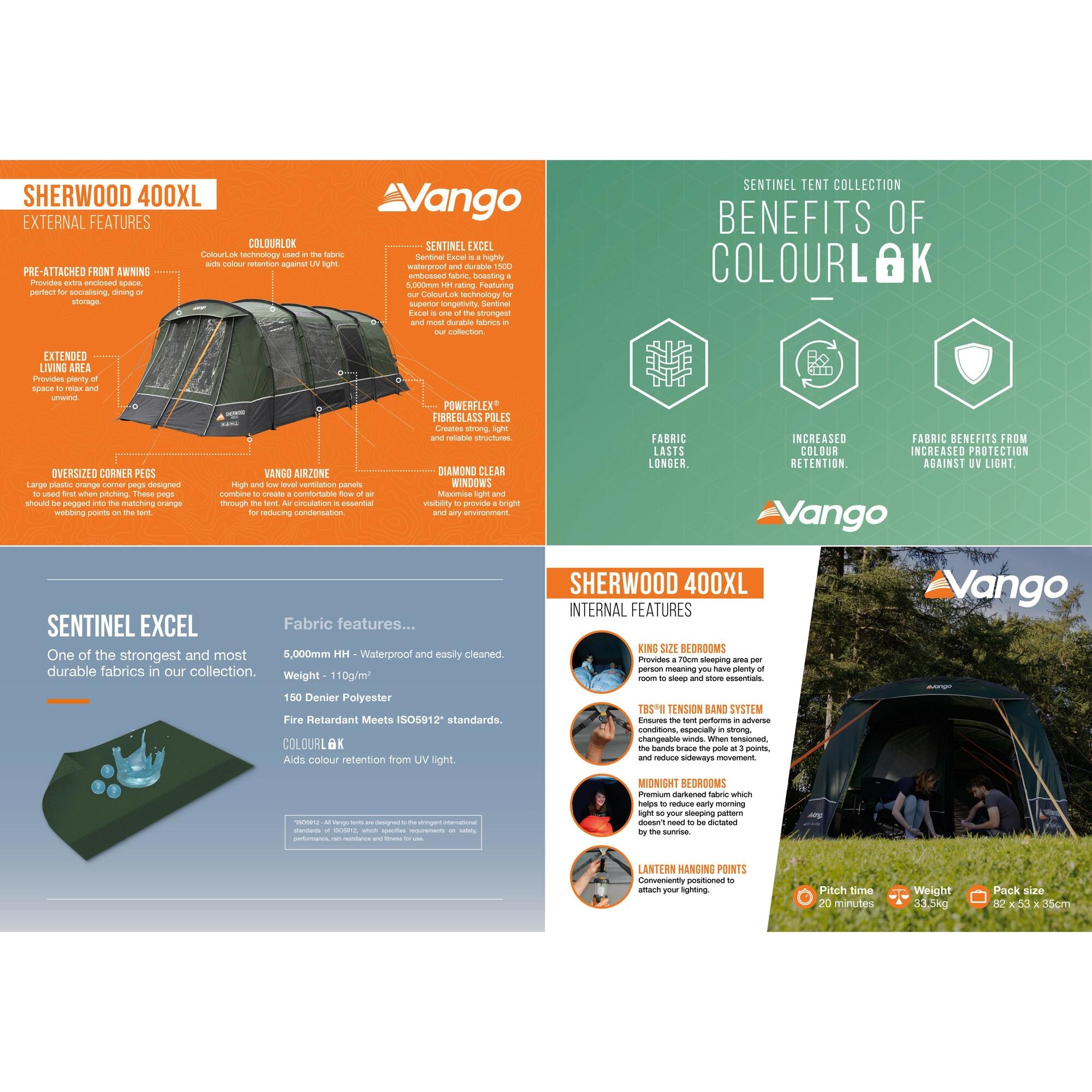 Namiot kempingowy rodziny 4 osobowy Vango Sherwood 400XL Package 2/7