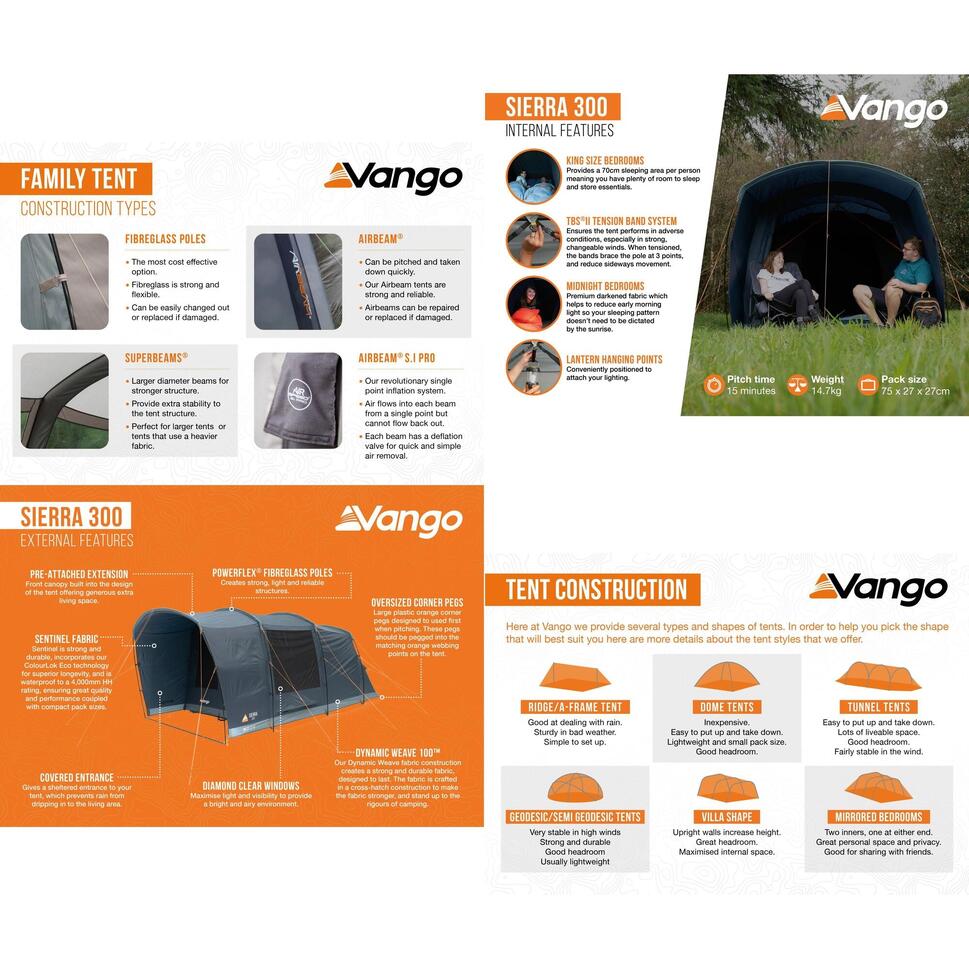 Namiot kempingowy 3 osobowy Vango Sierra 301