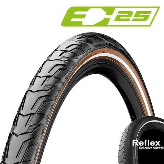 Continental Reifen Ride City 28x1.60" 42-622 schwarz/braun Reflex E-25 Draht