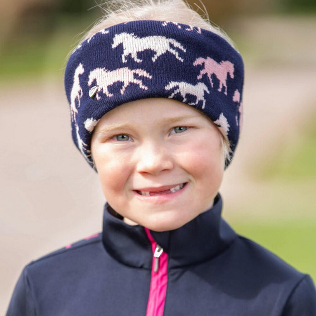 "Flaine" Mütze für Kinder Marineblau/Pink 2/2