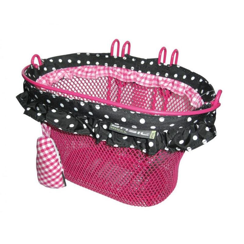 BASIL Panier de roue avant pour enfants "Jasmin" gris/rose