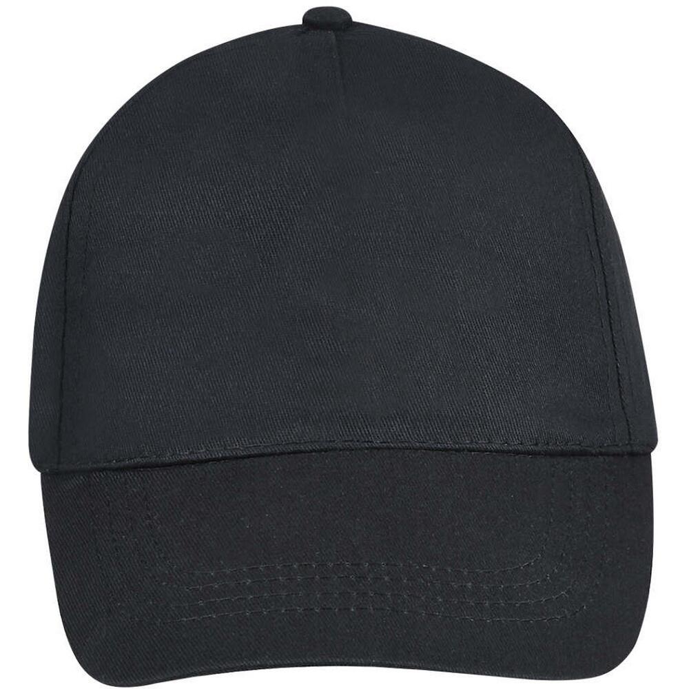 Unisex Buzz 5 Panel Baseball Cap (Black) 4/5