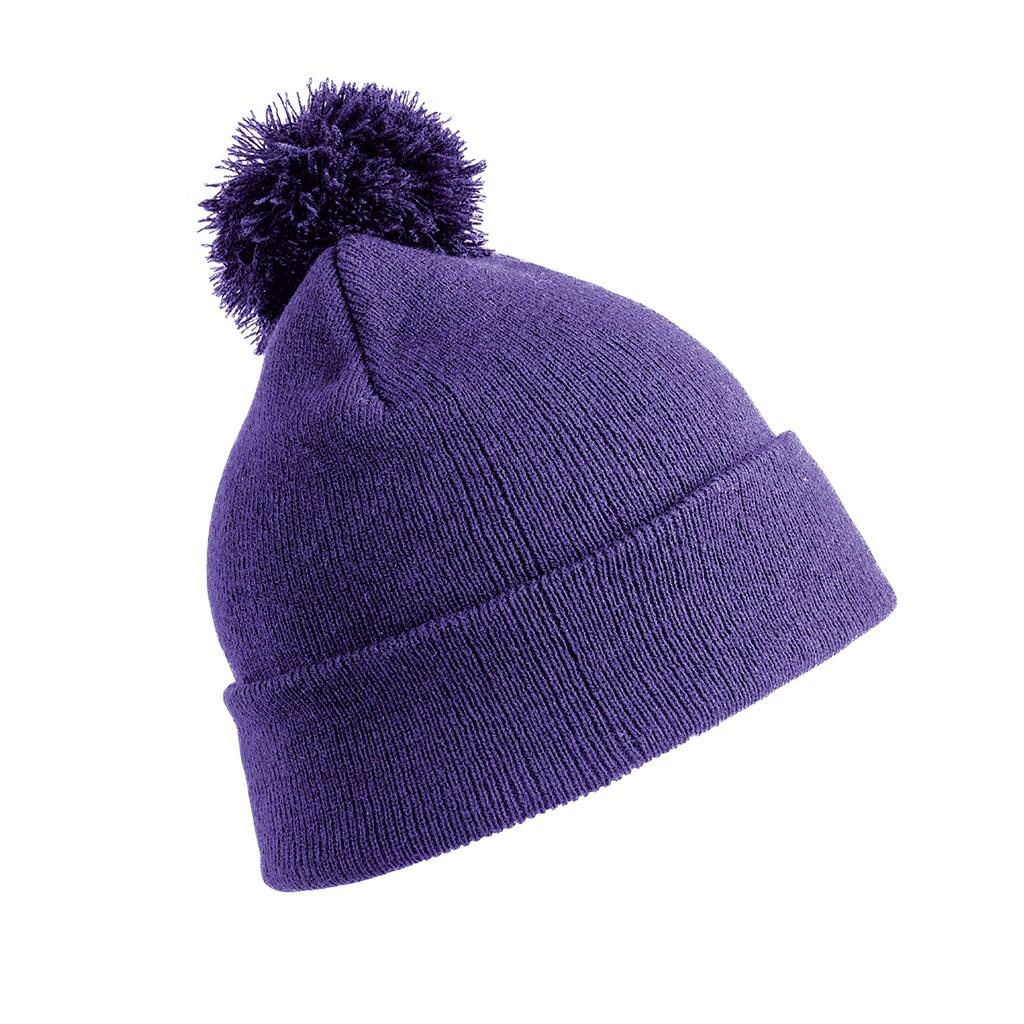 RESULT WINTER ESSENTIALS Result Childrens/Kids Pom Pom Beanie (Purple)