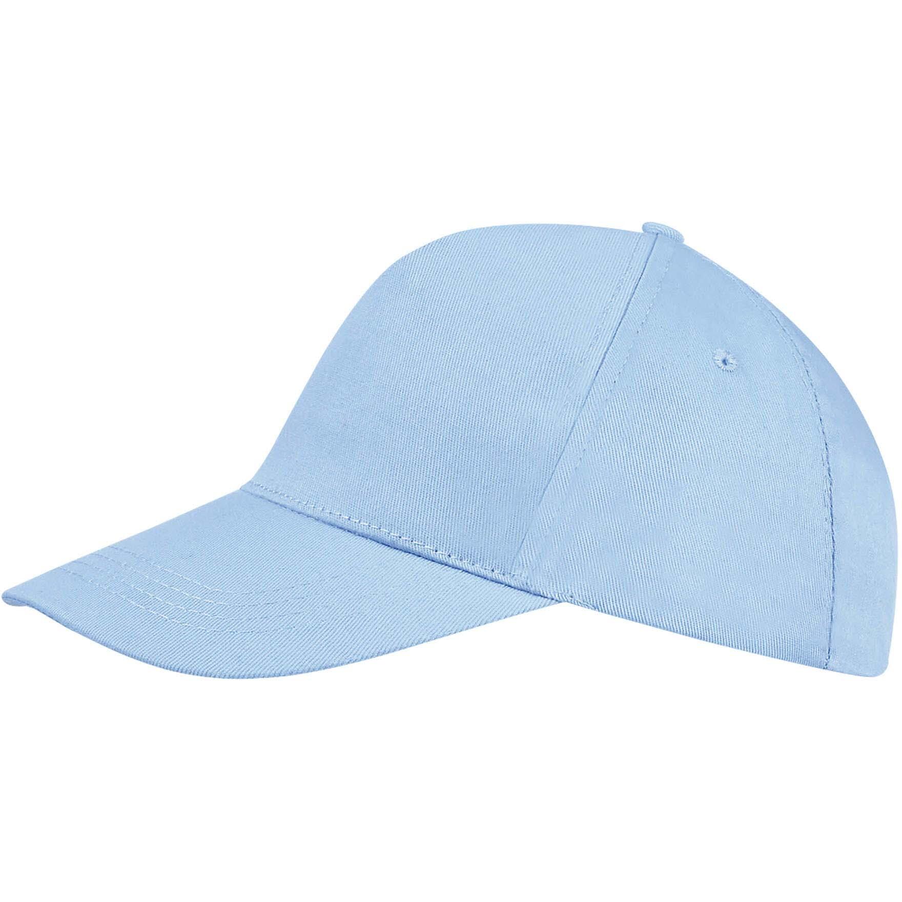Unisex Buzz 5 Panel Baseball Cap (Sky Blue) 3/5
