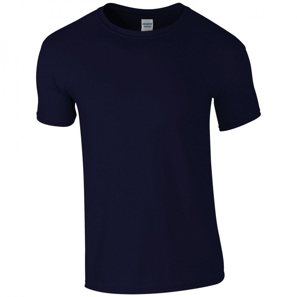 Maglietta A Maniche Corte Uomo Gildan Soft Style Blu Navy 2/3