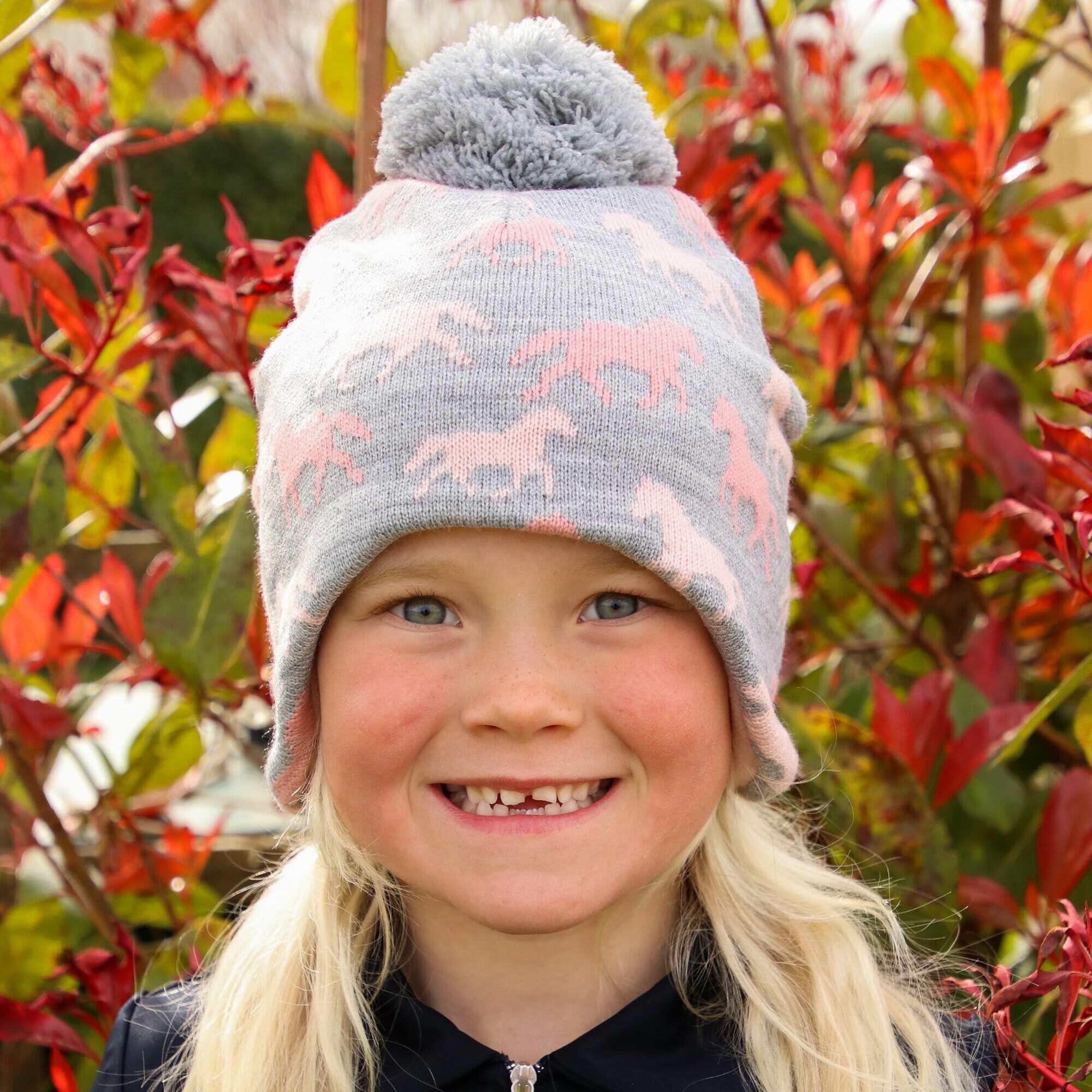 Childrens/Kids Flaine Hat (Grey/Pink) 4/4