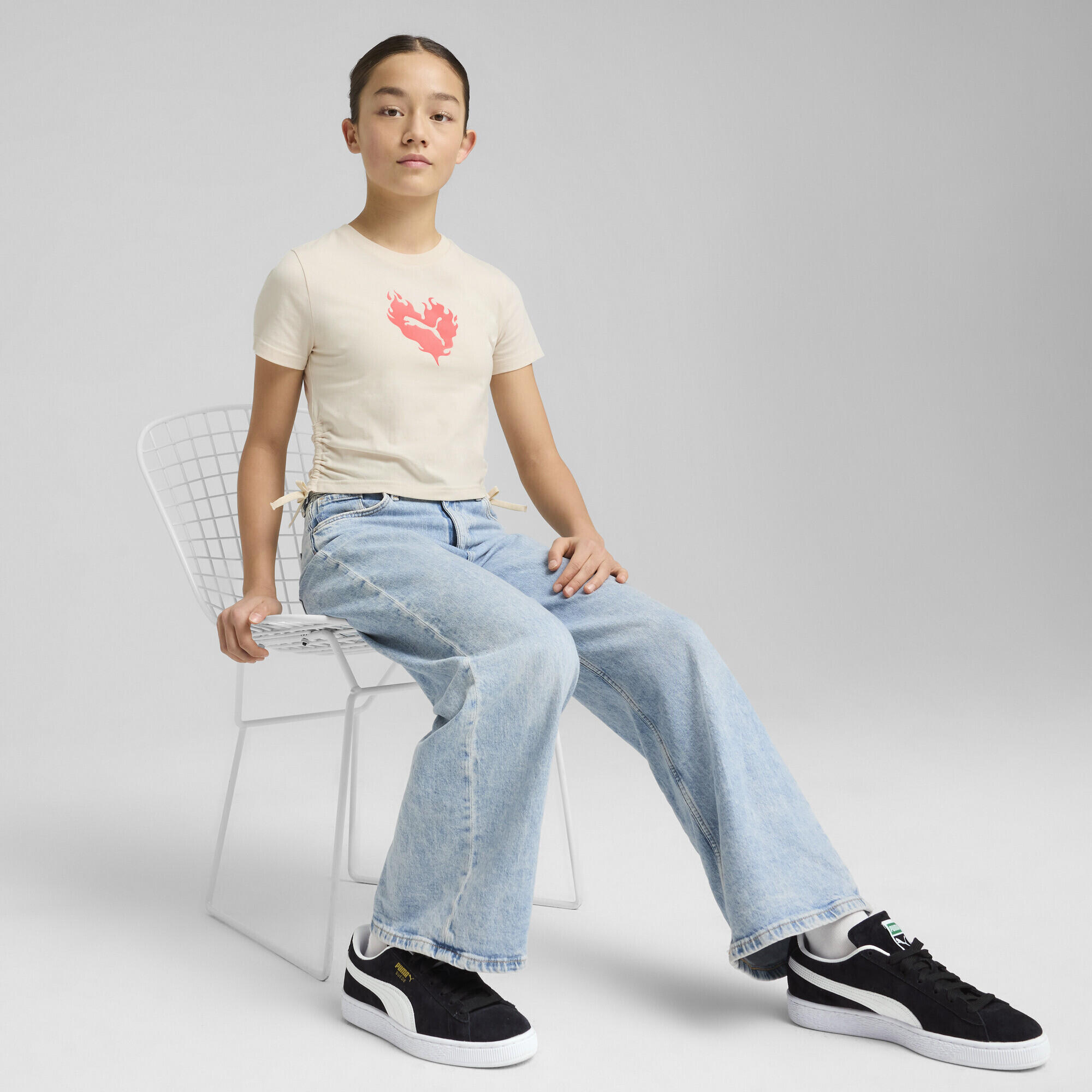 Camiseta anudada FLAMING LOVE Niño PUMA Alpine Snow White 4/7