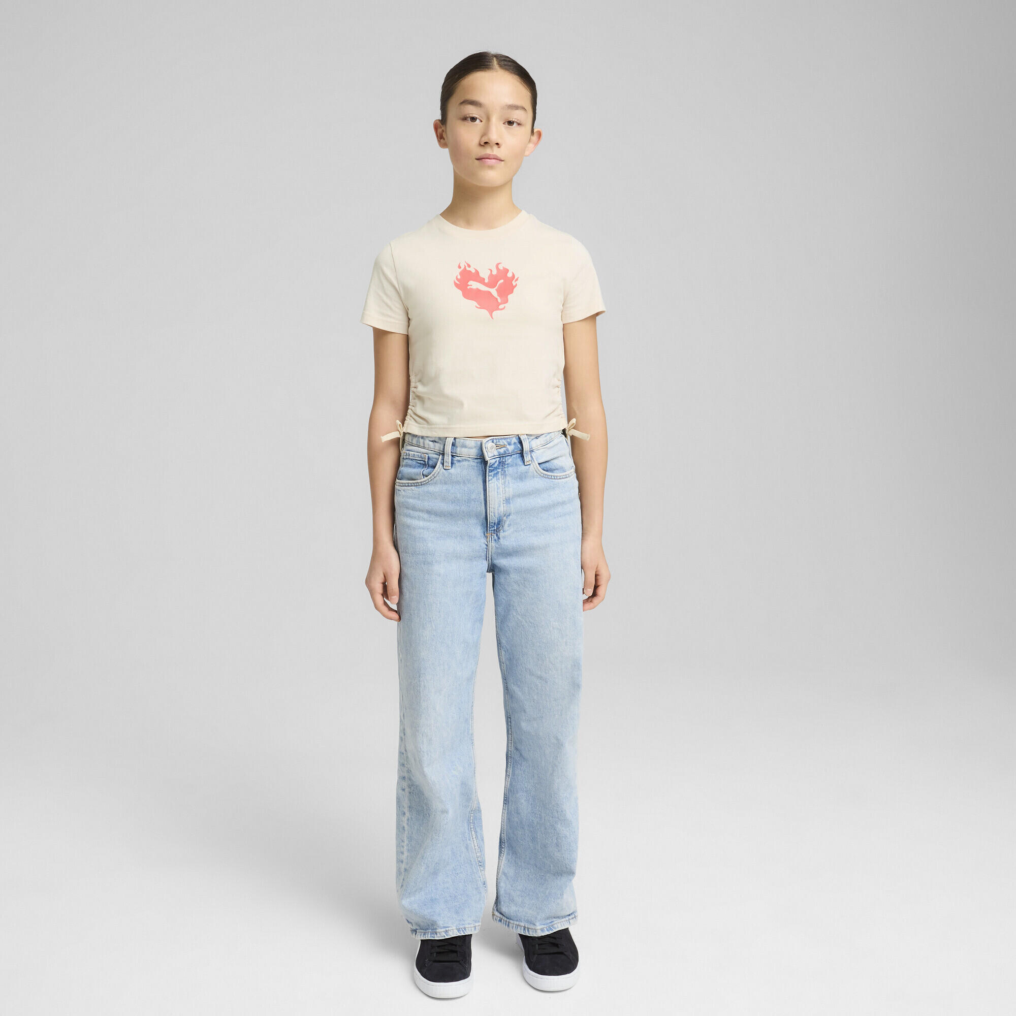 Camiseta anudada FLAMING LOVE Niño PUMA Alpine Snow White 5/7