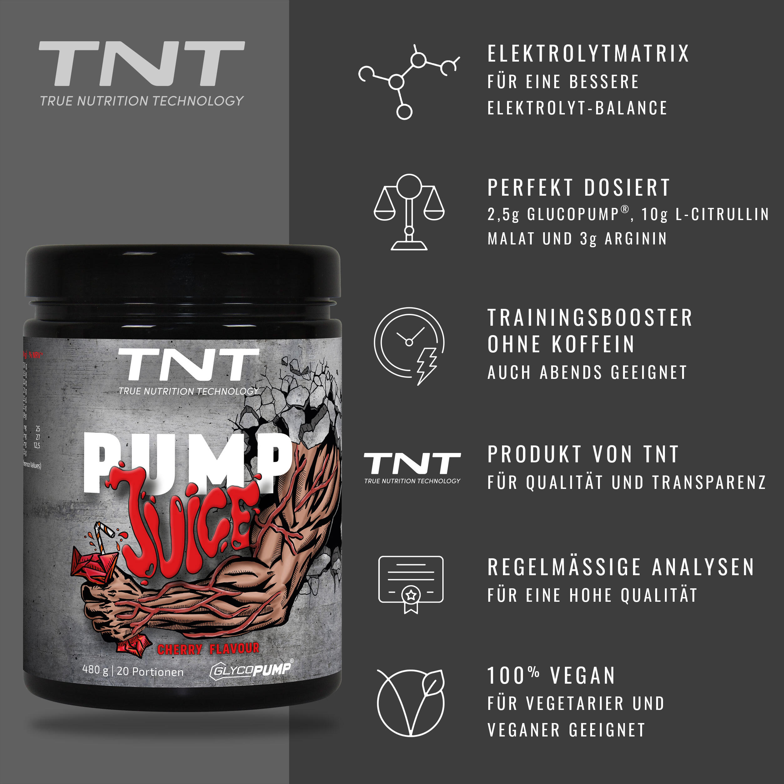 Pump Juice - Trainingsbooster ohne Stimulanzien (Cherry) 480g 2/6