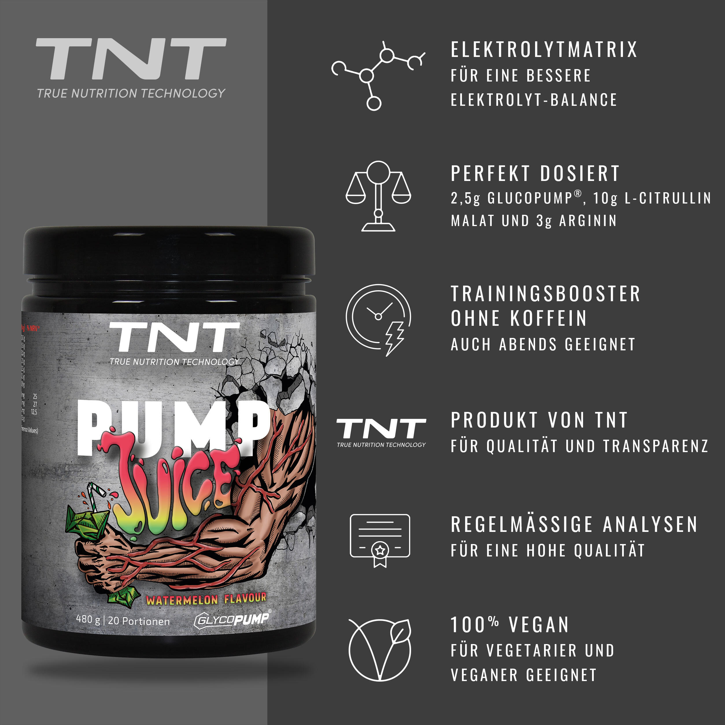 Pump Juice - Trainingsbooster ohne Stimulanzien (Watermelon) 480g 2/6