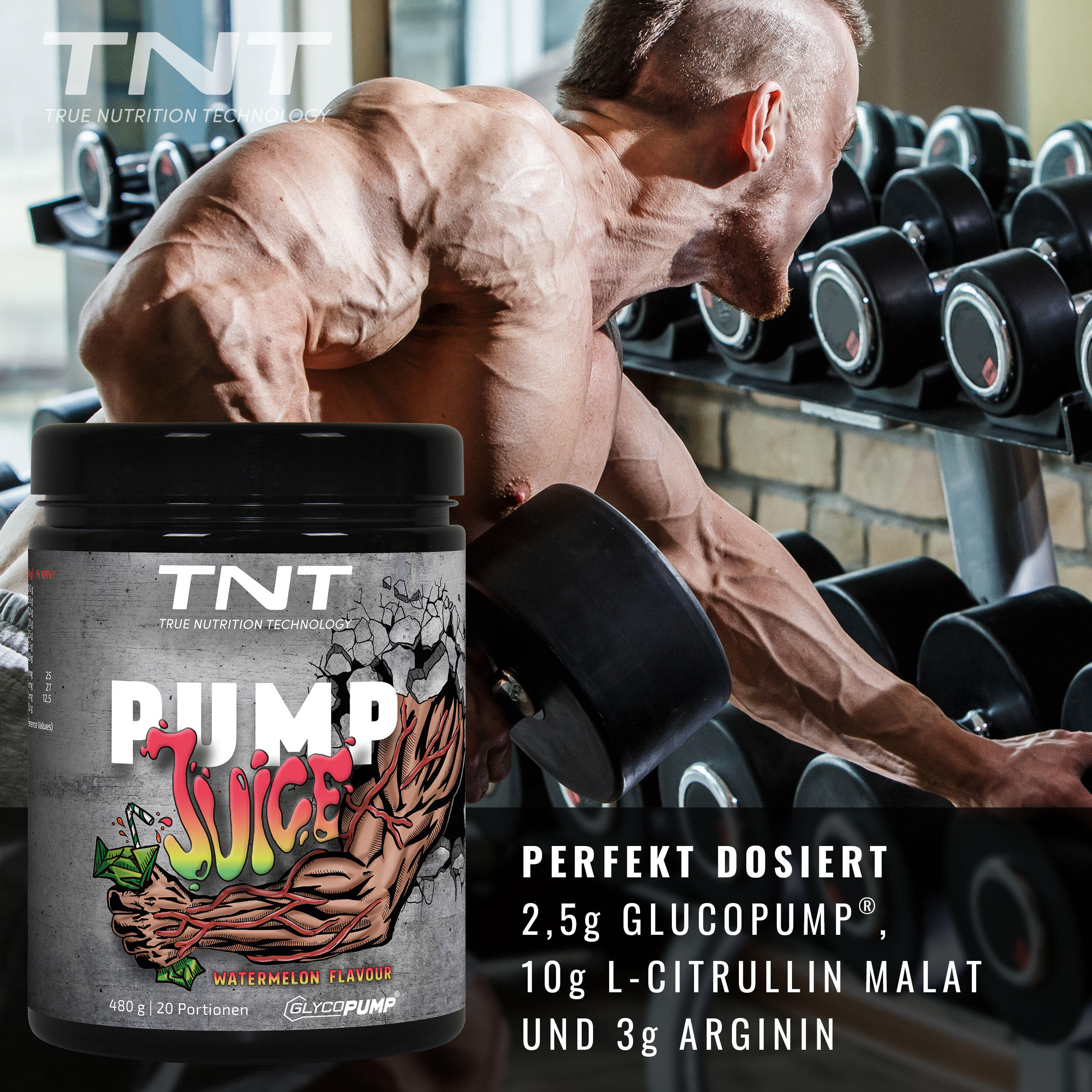 Pump Juice - Trainingsbooster ohne Stimulanzien (Watermelon) 480g 3/6