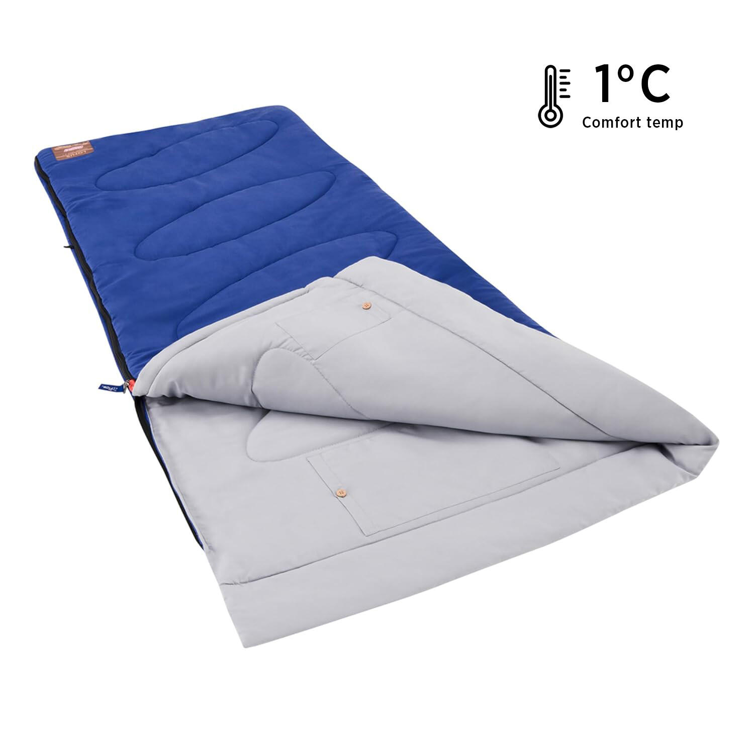 Coleman Lotus L Rectangular Sleeping Bag for Adults | Comfort +13°C, Extreme -9°C |Winter Sleeping Bag for Men | Cold Weather Camping Bed | Camping Accessories for Outdoor Adventures