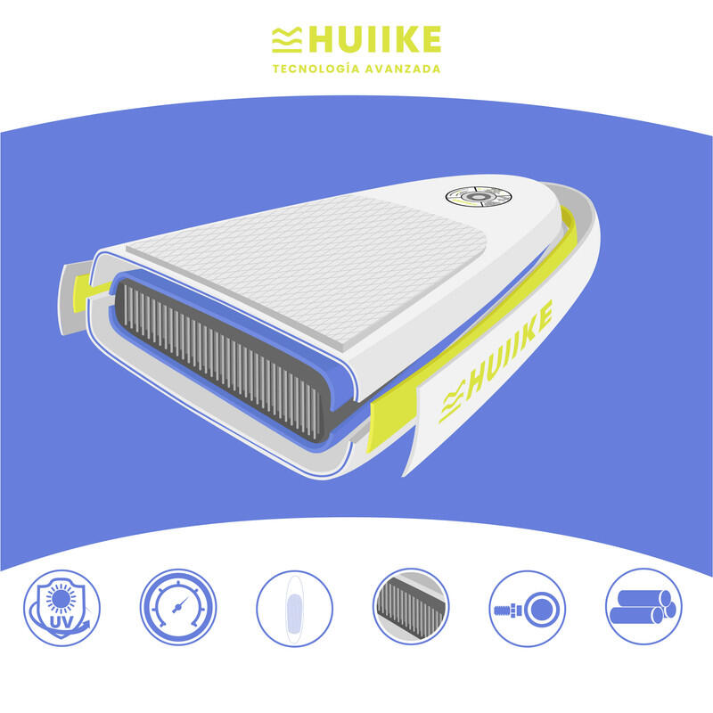 Tabla Paddle Surf Hinchable Accesorios Premium, HUIIKE, Negra, Gran Estabilidad 6/7