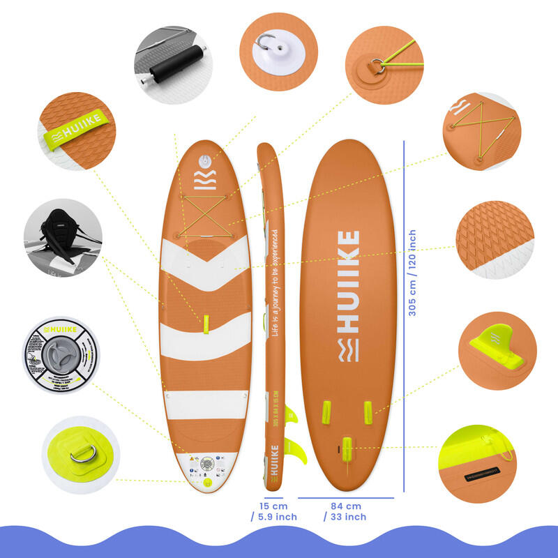 Second hand- Tavola Sup Gonfiabile Adulti Accessori HUIIKE Arancione Molto buono 2/7