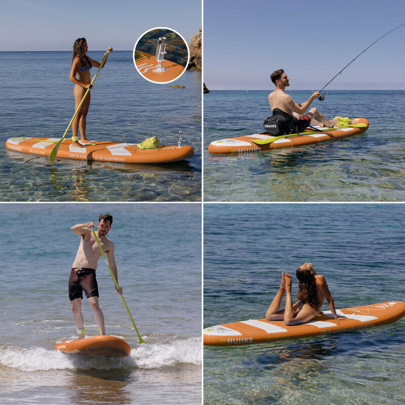 Paddle Gonflable Adulte Accessoires Premium, HUIIKE, Orange, Haute Stabilité