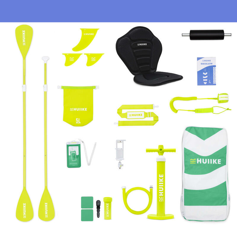 Paddle Gonflable Adulte Accessoires Premium, HUIIKE, Vert, Haute Stabilité