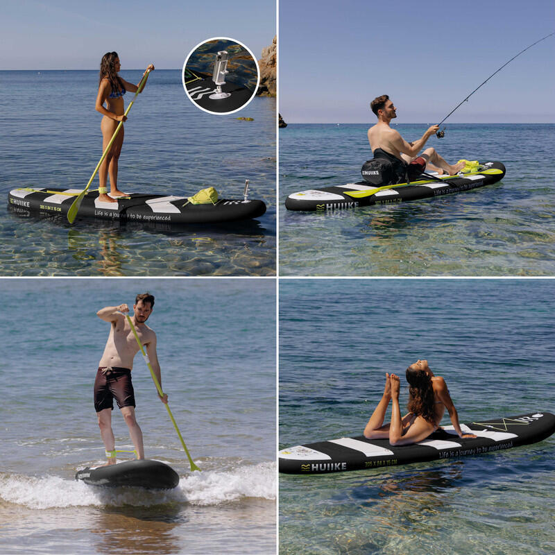 Stand Up Paddle Prémium Tartozékok, HUIIKE, Fekete, Nagy Stabilitással