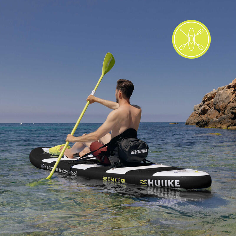 Tavola Sup Gonfiabile Adulti 10’ Convertibile in Kayak, fino a 130 kg, Nera 4/8