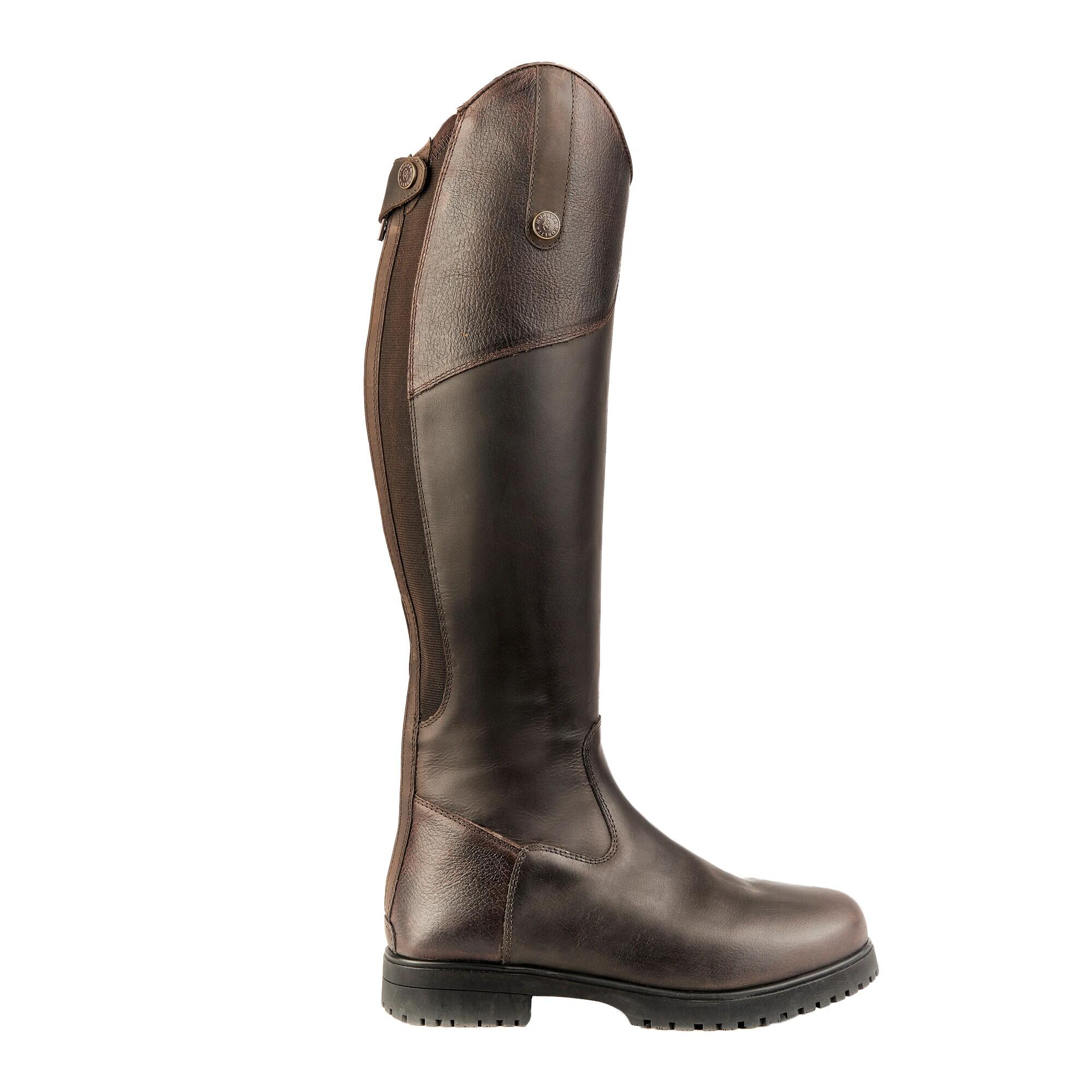 MORETTA Childrens/Kids Ventura Lite Leather Riding Boots (Dark Brown)