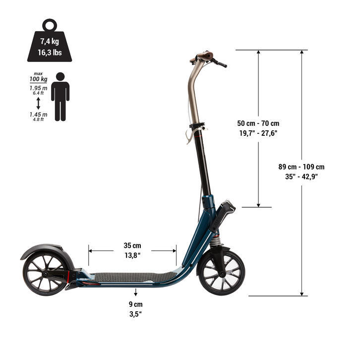 Refurbished Lightly Used - Adult Scooter Oxelo Town 9 EF V2