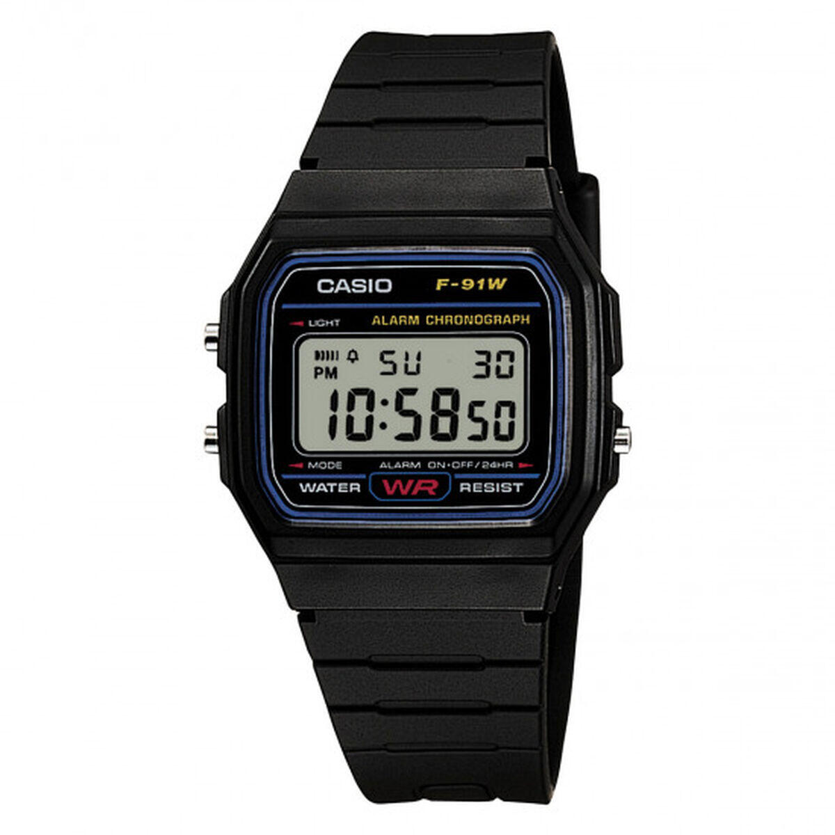 Relógio unissexo casio f-91w-1yeg