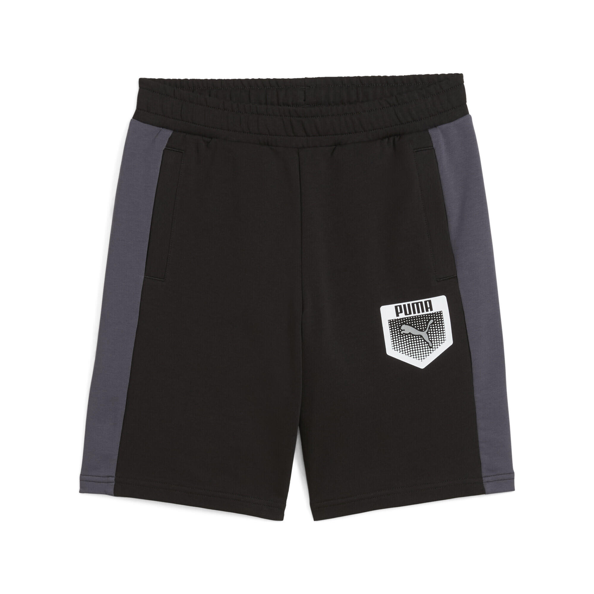 Puma - Short Molletonné À Motif Active Sports Enfant Et Adolescent Puma Black - Short - Noir - 7-8 Ans - Decathlon