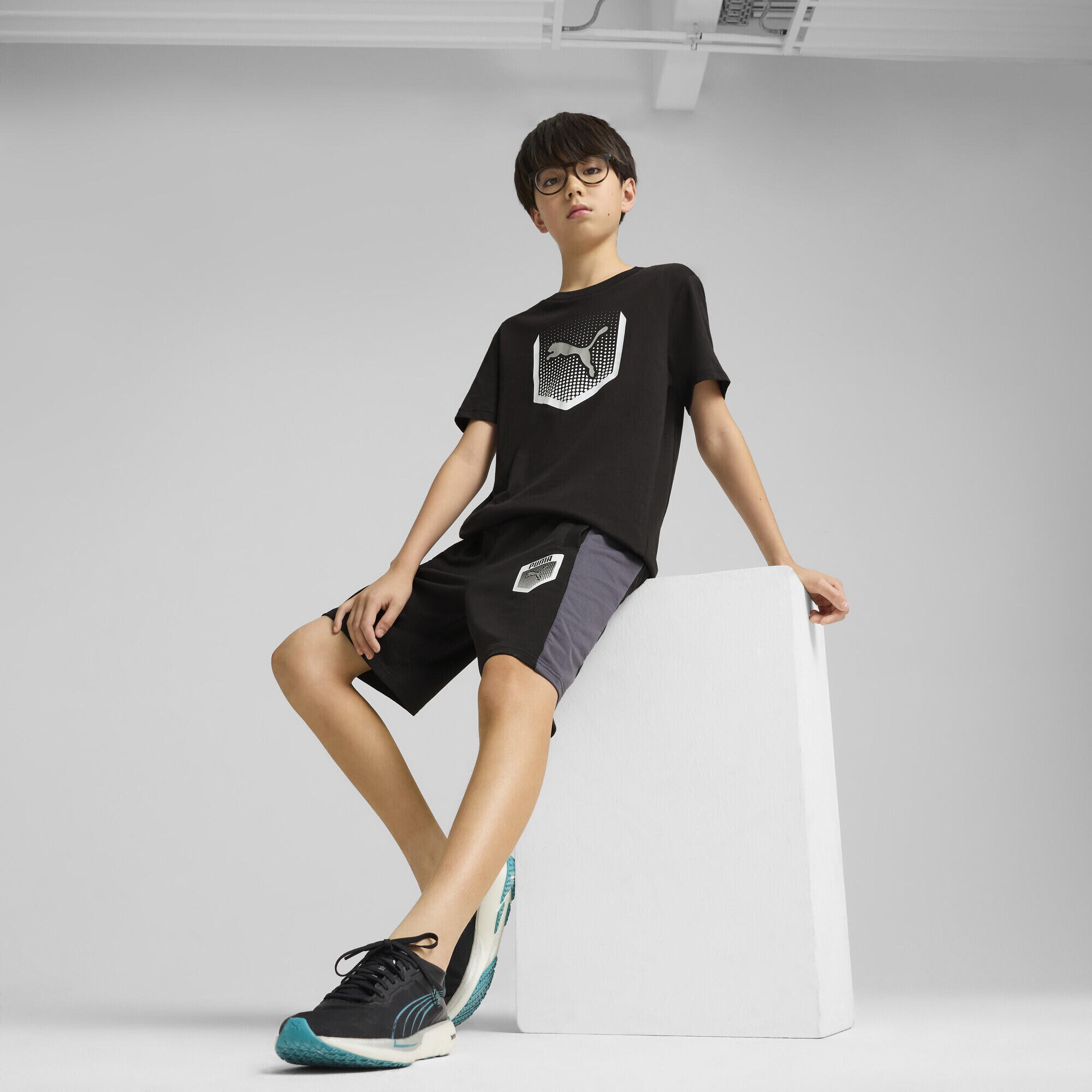 Calções corrida Infantil Active Sports Graphic Sweat-Shorts PUMA Black 4/7